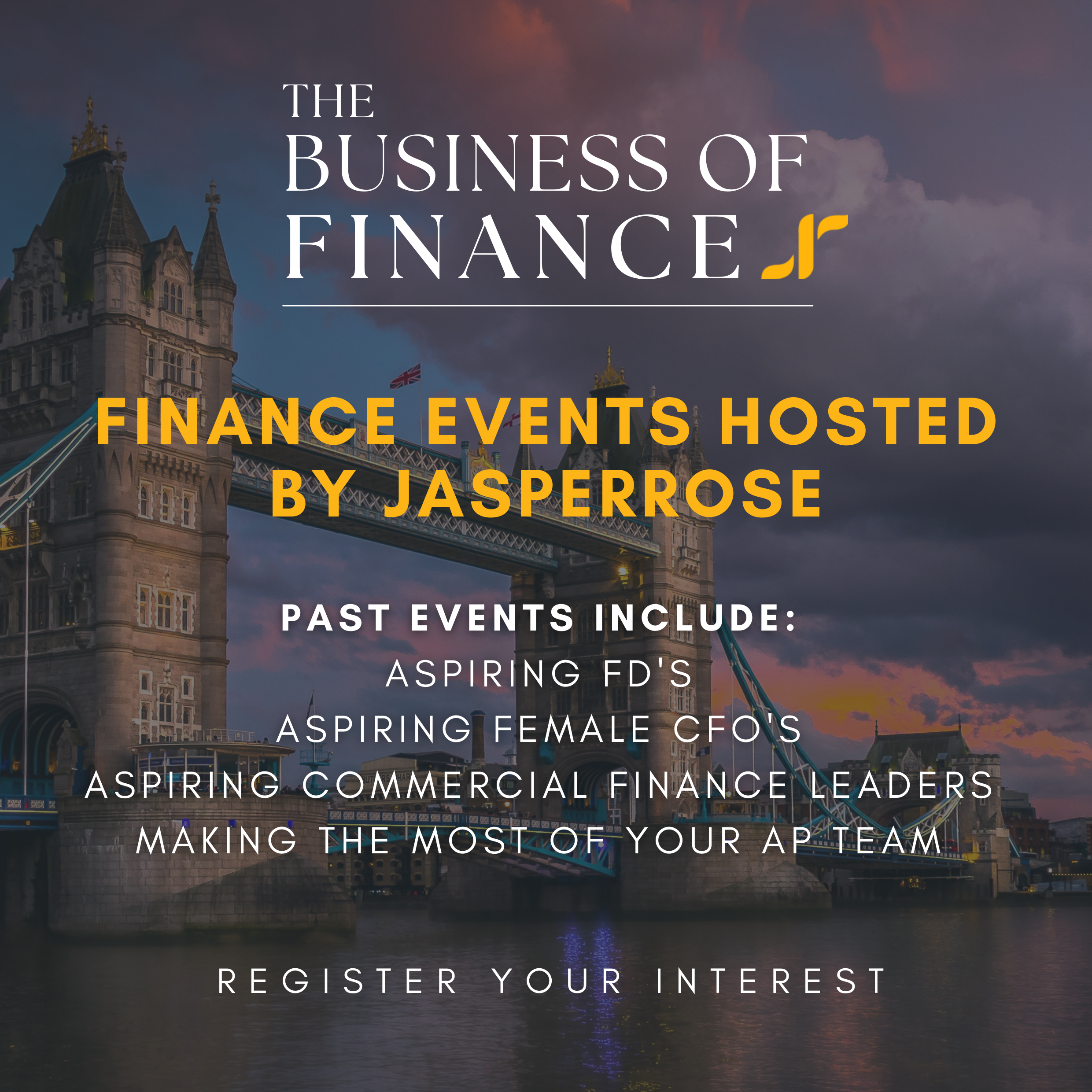 Register your interest in finance events hosted by JasperRose